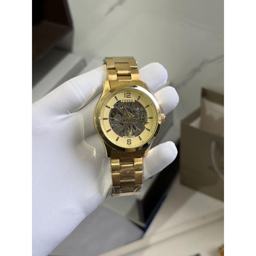 FOSSIIL SKELETON AUTOMATIC HEAVY QUALITY GOLD GOLD 782