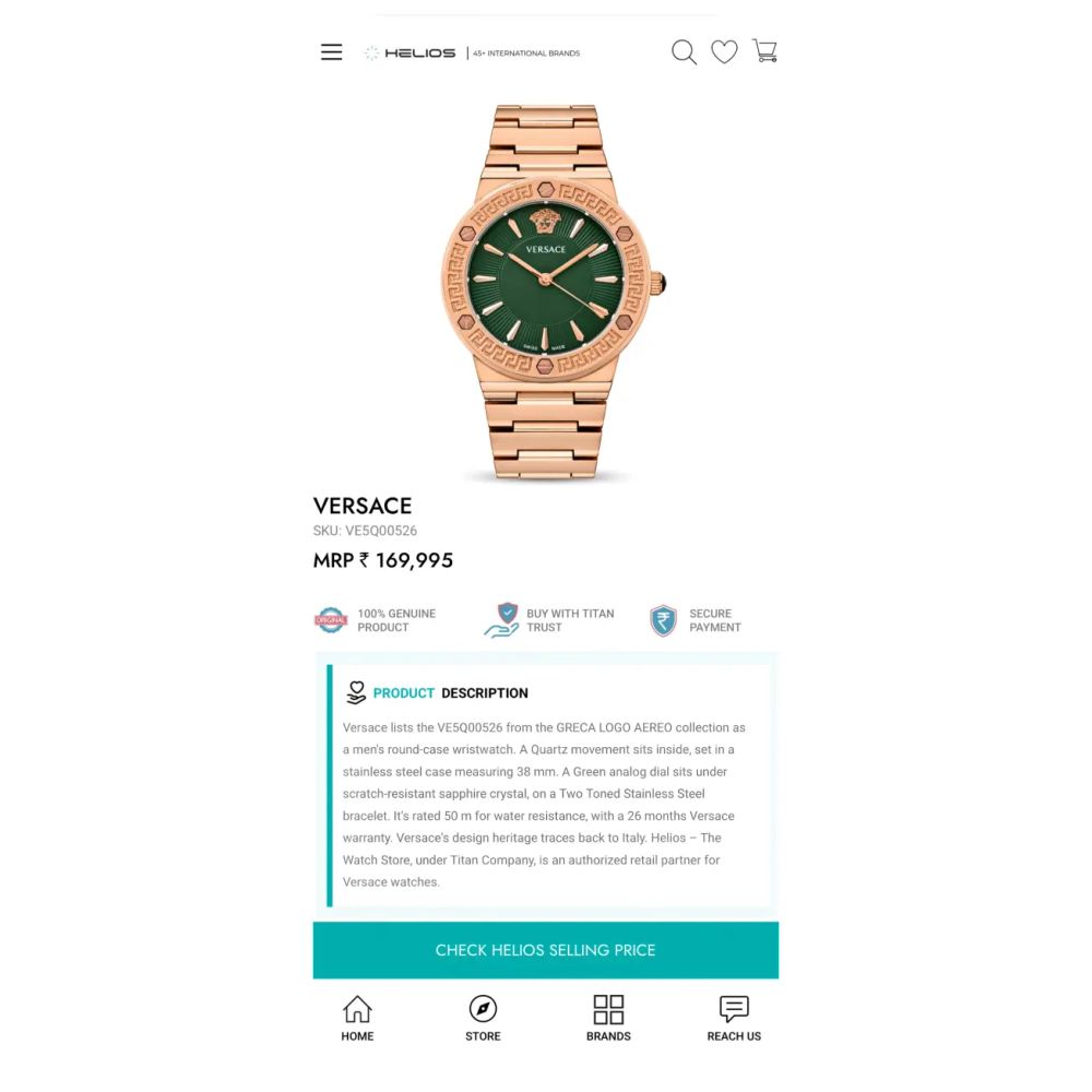 Versace Grecs Action Chronography Store Article Japan Watch For Men