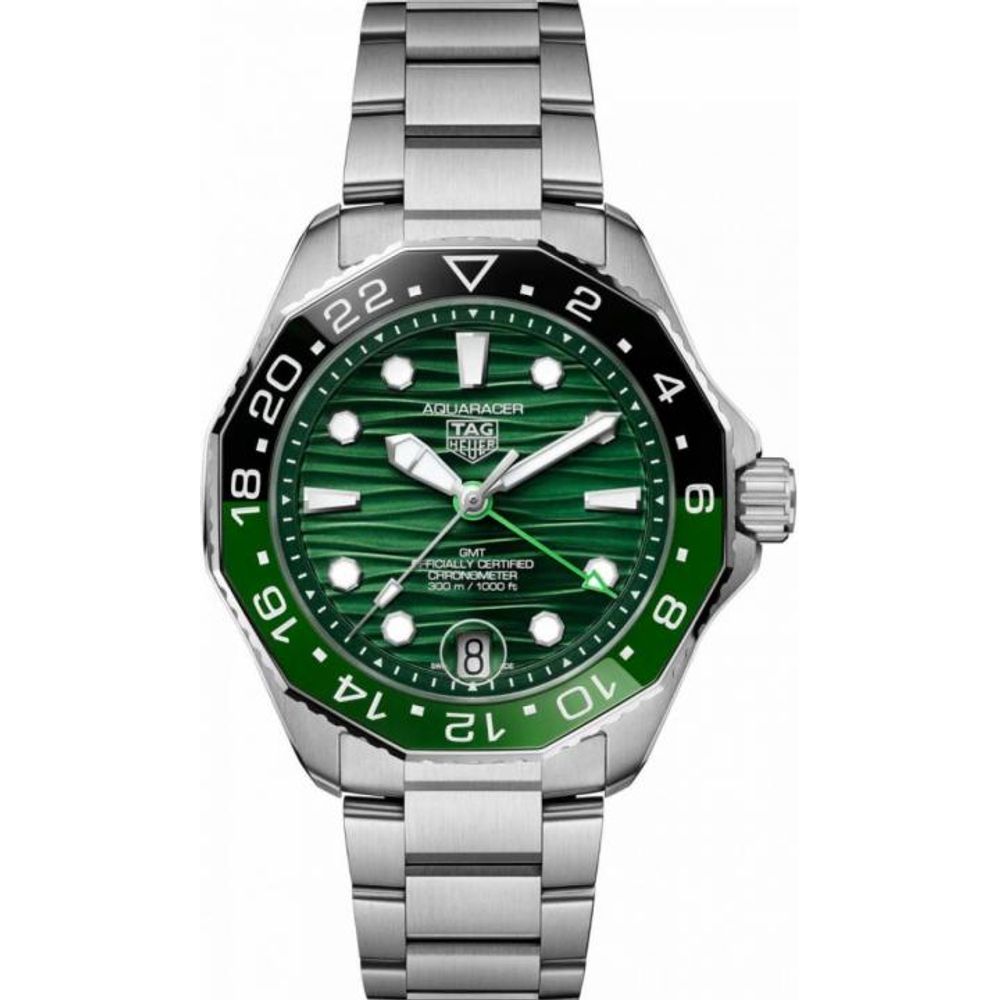 Tag_g Aquaracer Professional 300m date automatic japan zik zake line green niddle