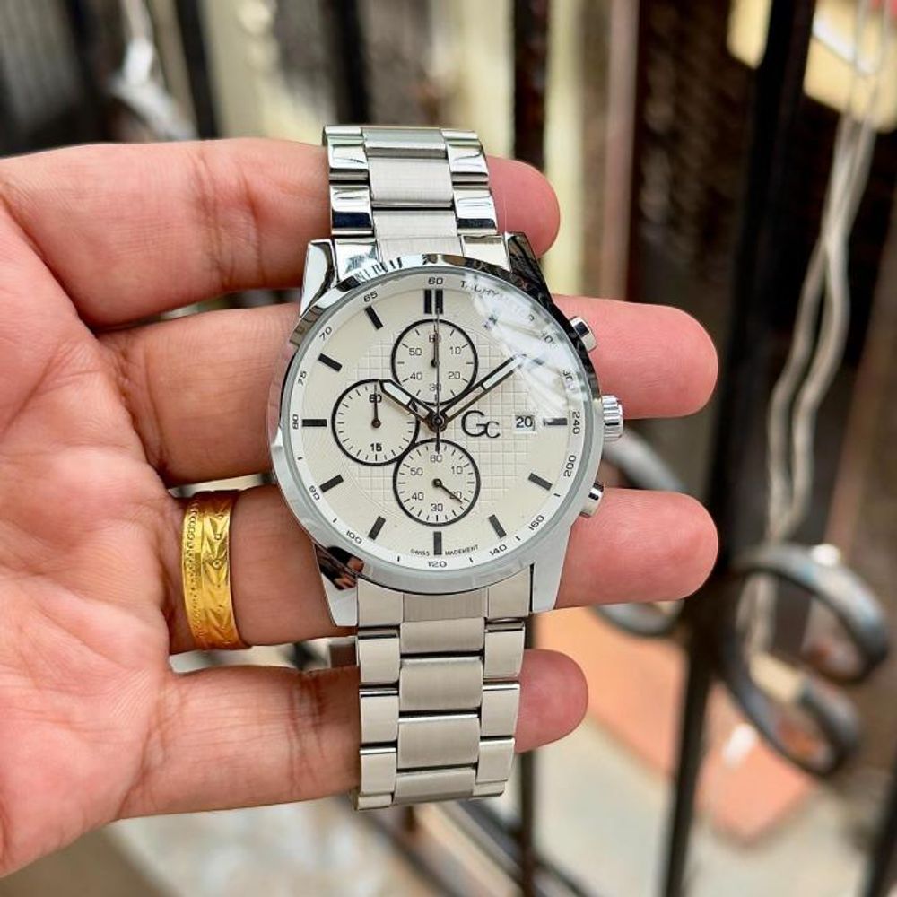GC Guess Collection Swiss Made Chronograph Full Silver