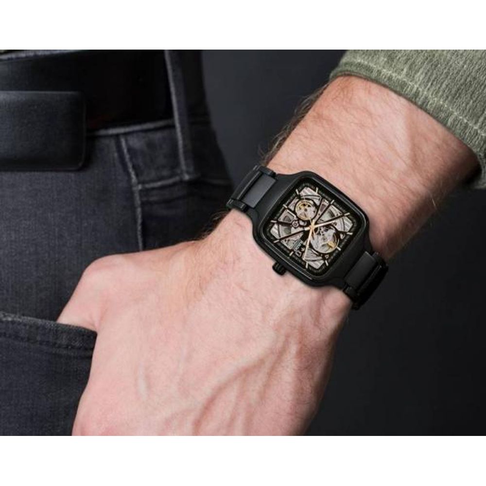 Radd_o True Square Automatic Ceramic Black-Copper