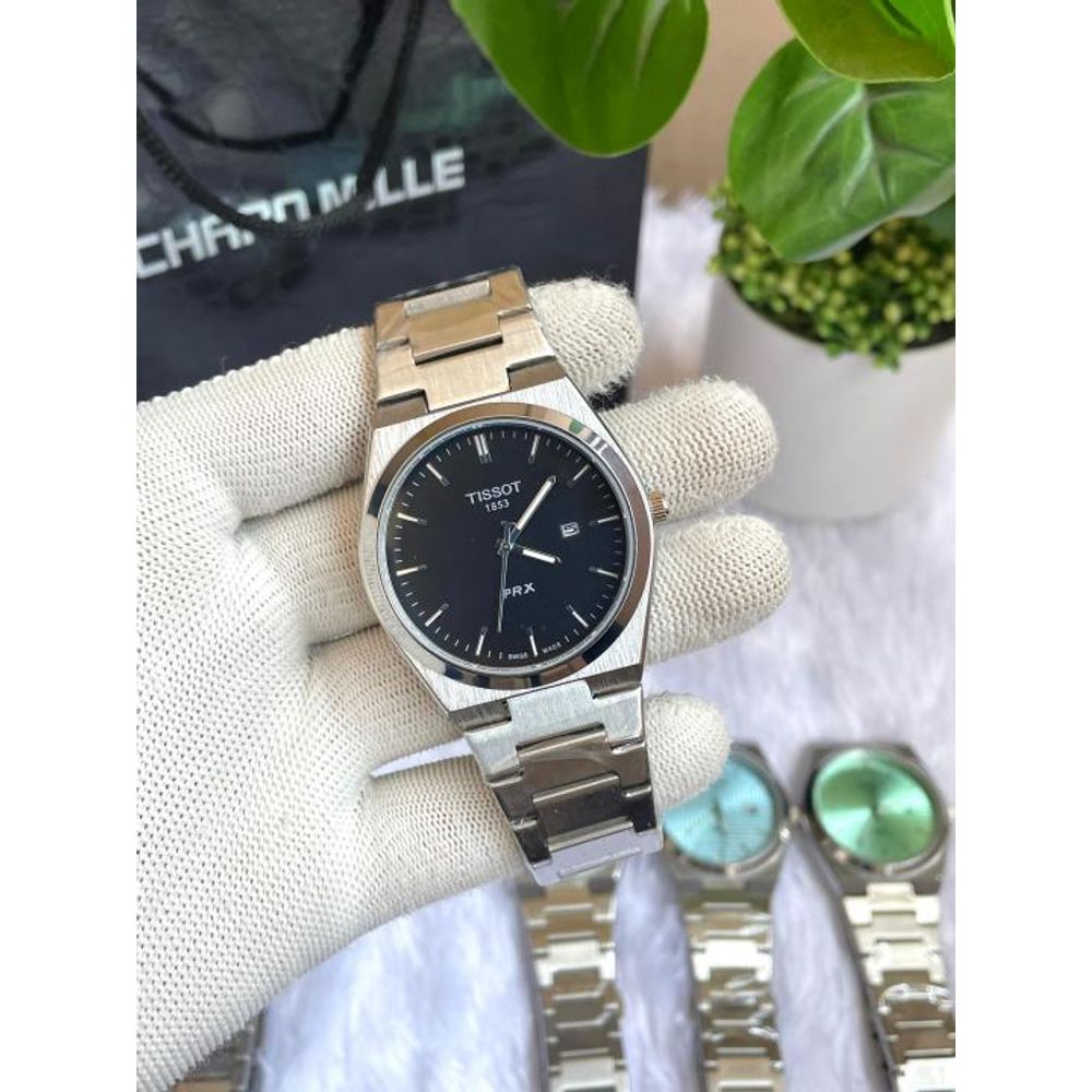 TISOT PRX SILVER BLACK PLANE DIAL AT358