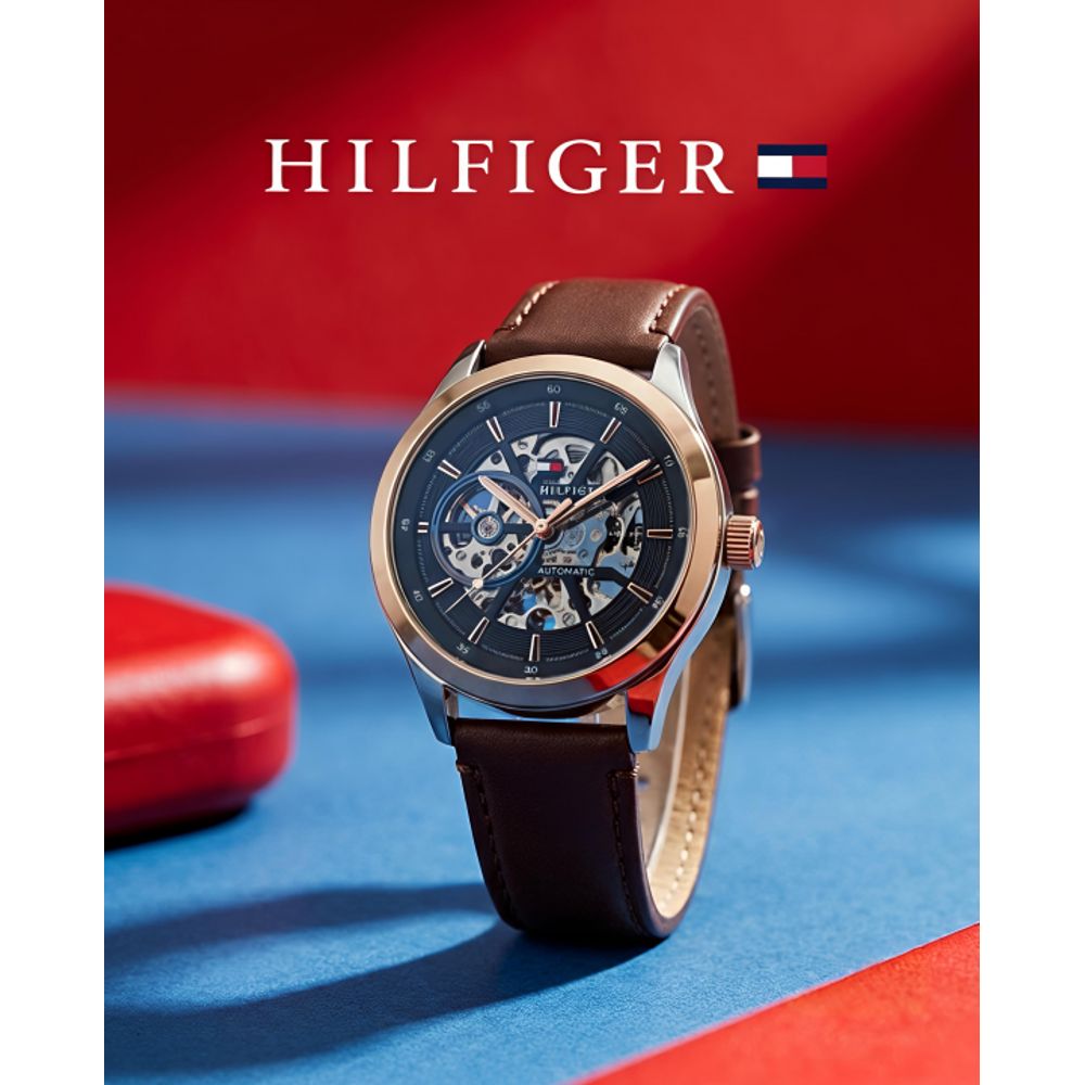 Tommmy Hilfige_r Automatic Leather DarkBrown-Copper-Black