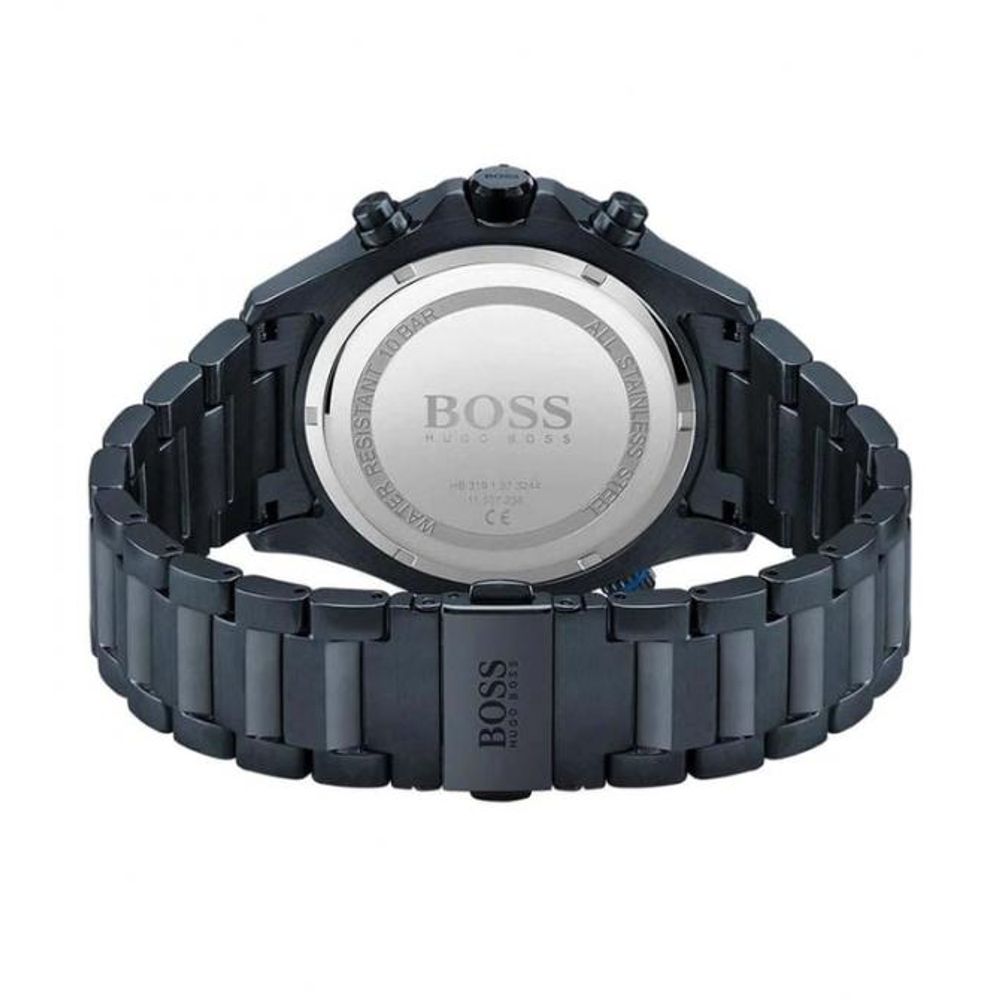 Hugo Bos globetrotter chronograph blue steel strap hvy 11 (4)