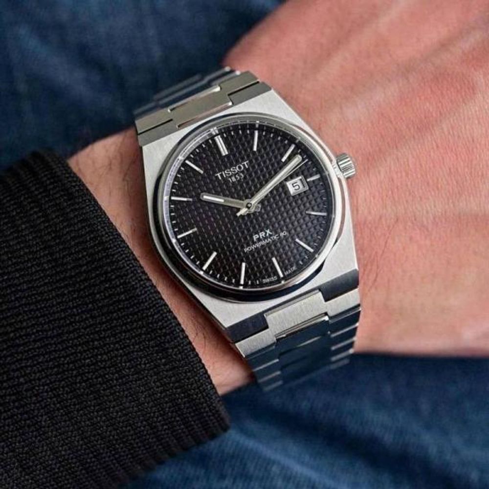 Tisot 1853 Prx Powermatic Quartz silver Black checks