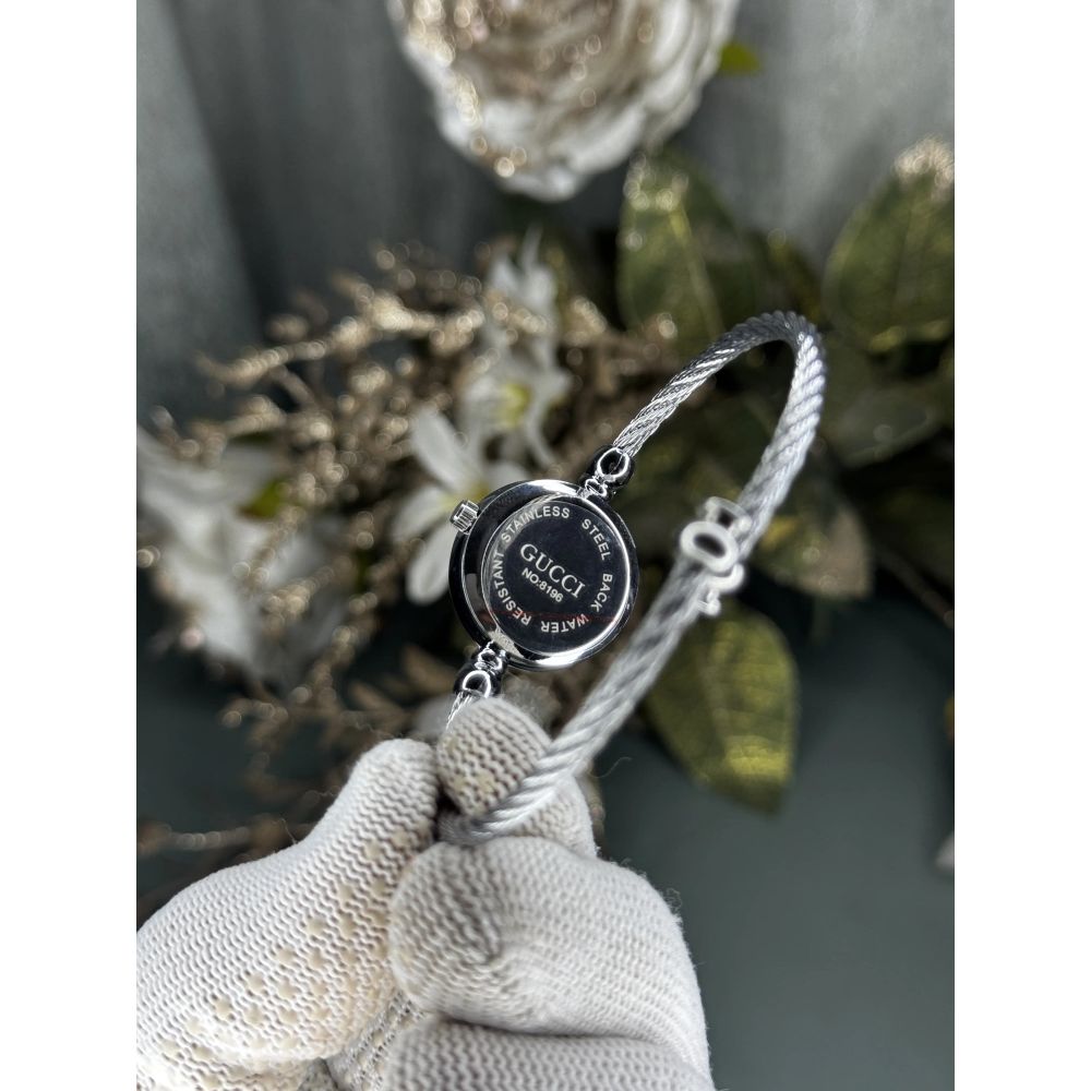 Gucc i Bracelet Silver Black Premium Watch