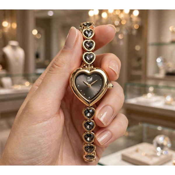 Swarovsky heart gold grey her 1103