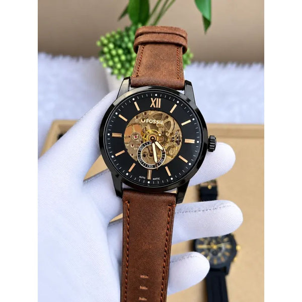 Fosil ME3155 Automatic Brown Leather Belt AT485