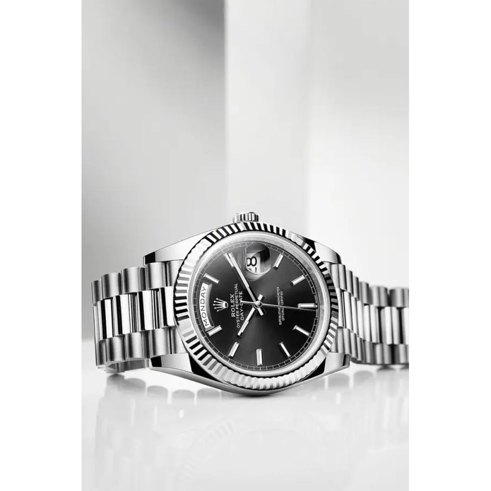 Rolee_x Oyster Perpetual Day Date 40 Battery Silver-Black