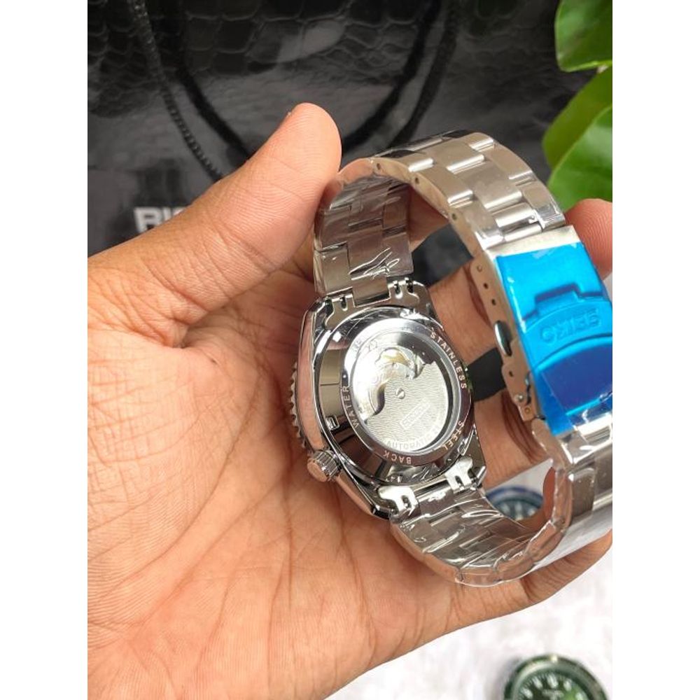 Seiko GMT Open Back Silver Black AT459