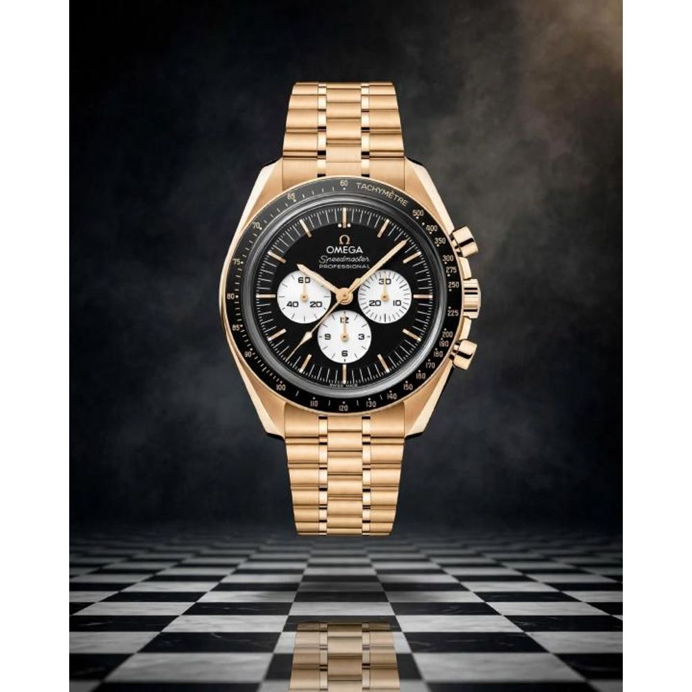 Omegg_a Speedmaster Moonwatch Professional Co-Axial Master Chronometer Chronograph gold black