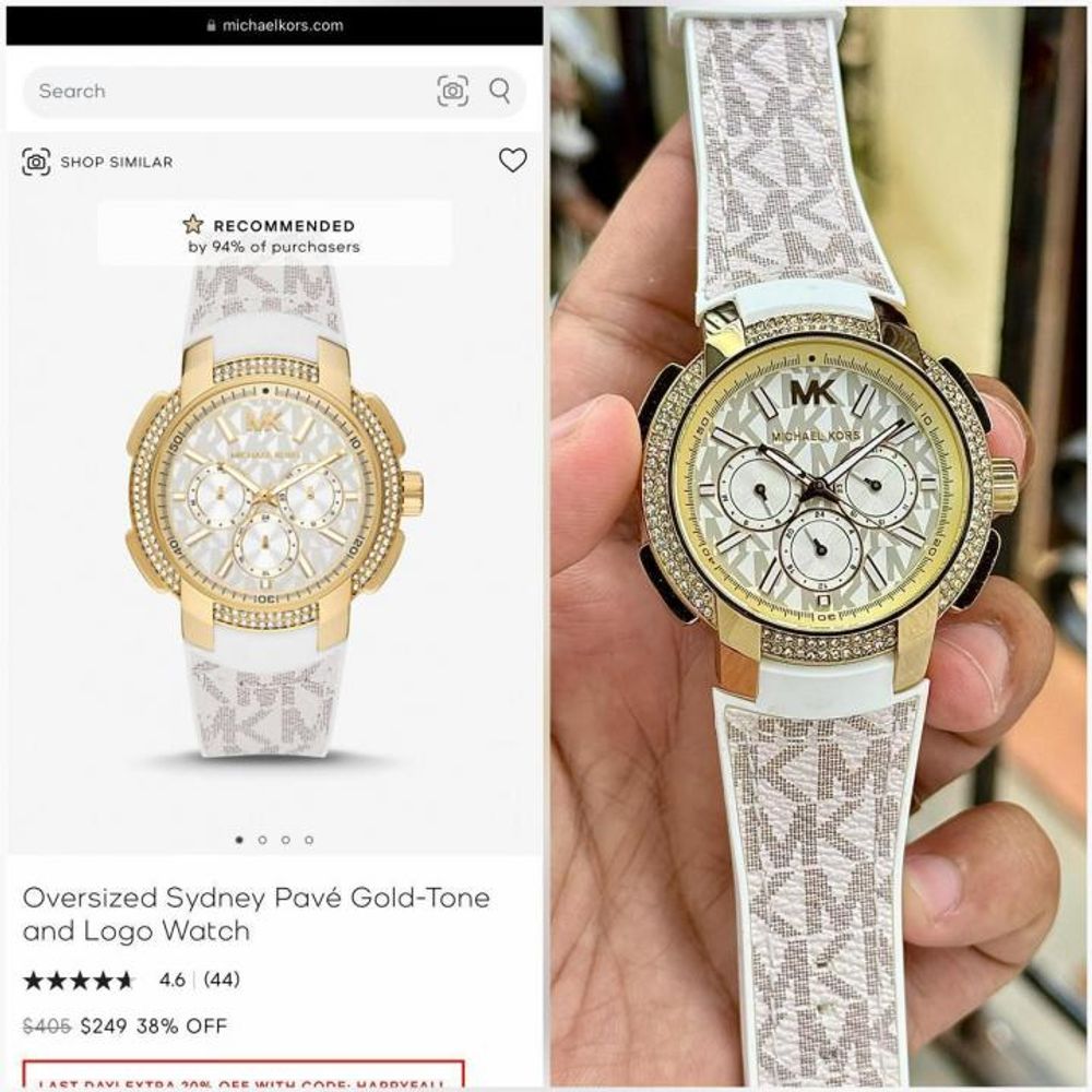 MICHEAL KORS OVERSIZED SYDNEY PAVE CHRONOGRAPH WATCH MK7222 452