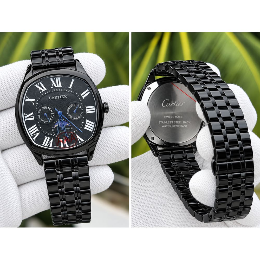 Cartiar Sun Moon Metal Full Black Dial AT429