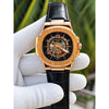 PATEK PHILIPE AUTOMATIC LEATHER BELT BLACK COPPER BLACK AT288