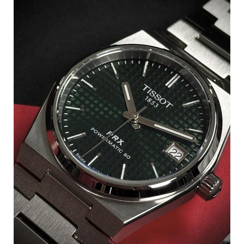 Tissort Prx 1853 Silver Green Checks Dial