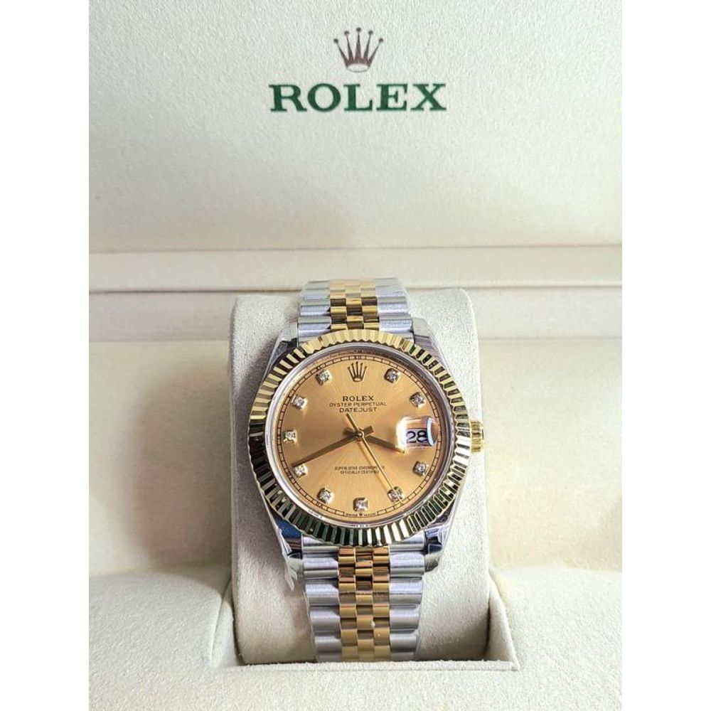 Rolee_x Oyster Perpetual Date Just 2Ton-Gold-Gold Diamond