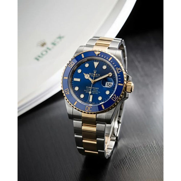 Rolee_x Oyster Perpetual Submarine 2Ton-Gold-Blue