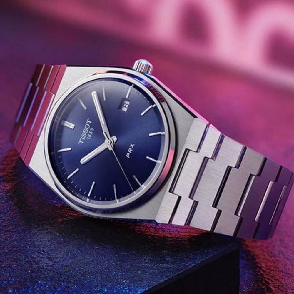 Tissoo_t 1853 Prx Powermatic Quartz silver blue
