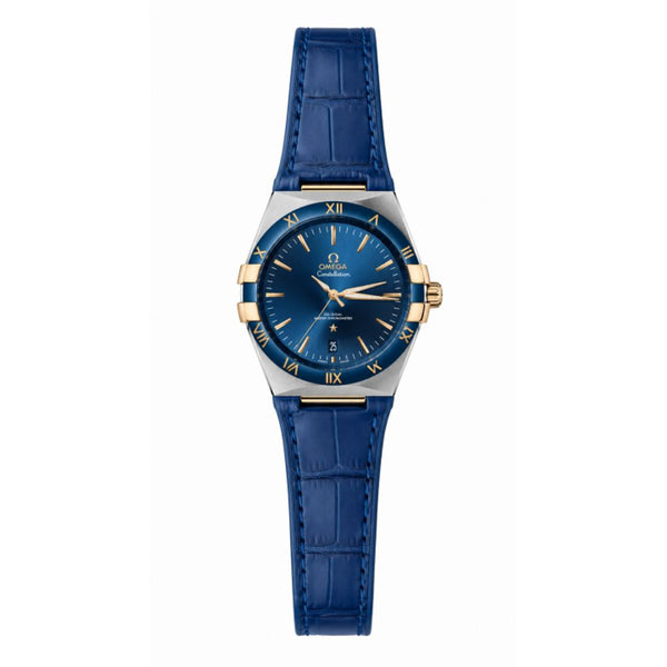 Omegga Constellation Co-Axial Chronometer Light Blue Leather Strap (430)