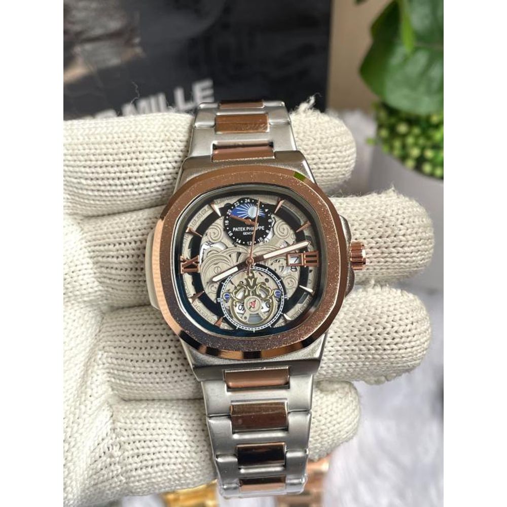 PATEK PHILIIPPE SUN TWO TONE BLACK DIAL AT456
