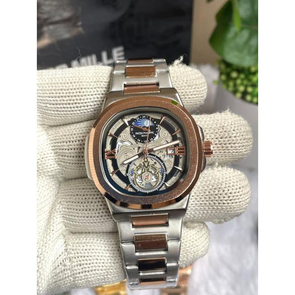 PATEK PHILIIPPE SUN TWO TONE BLACK DIAL AT456