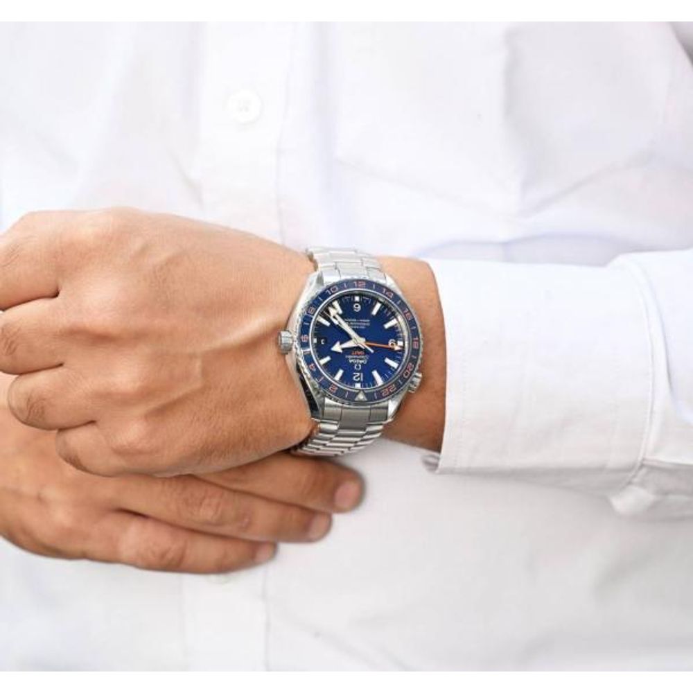 Omegg_a Seamaster Planet Ocean 600M silver blue and red