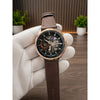 Tommyy Hilfiger Automatic B Leather Belt Brown Two Tone Black Dial AT143