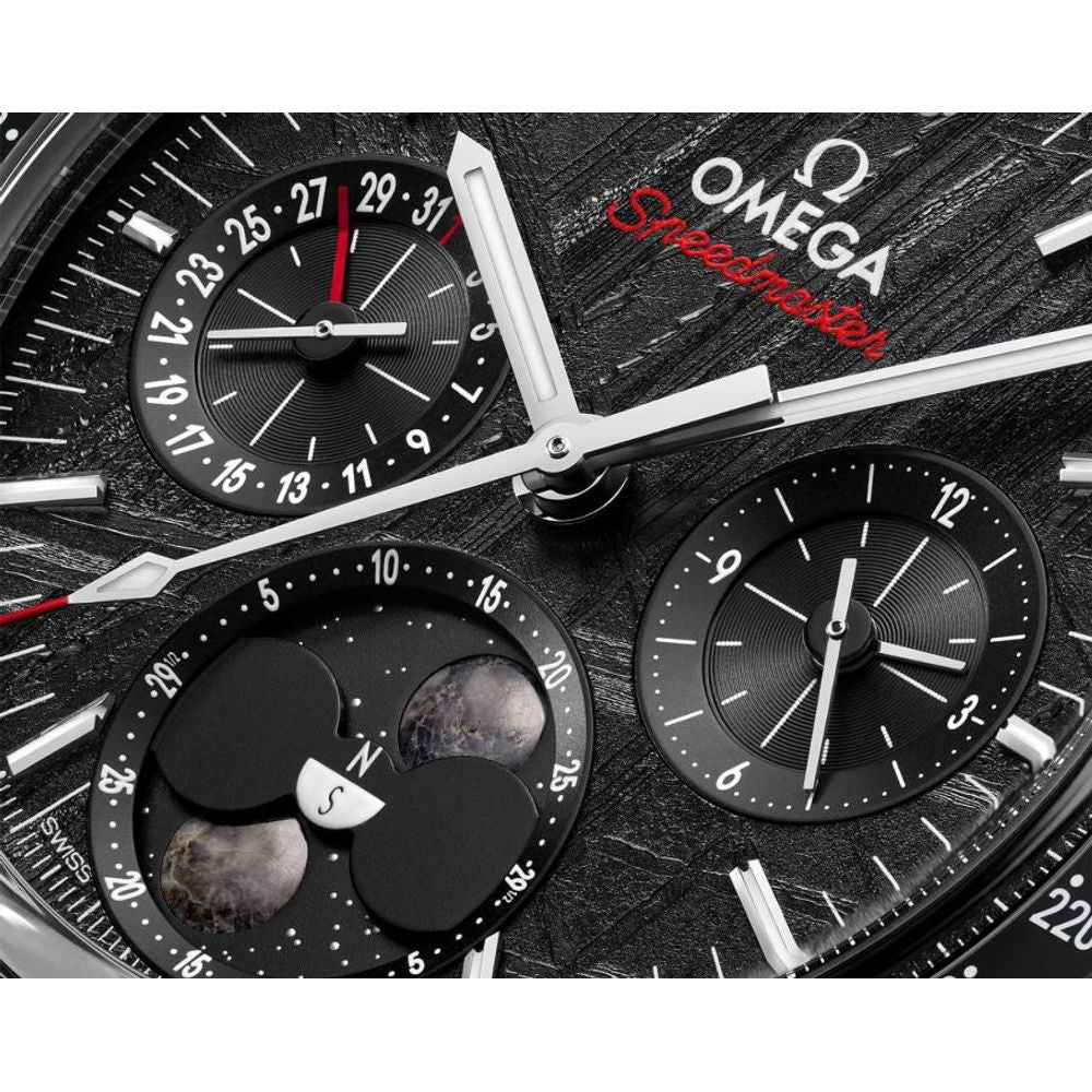 Omegha Speedmaster  Moonphase Meteorite siler black design