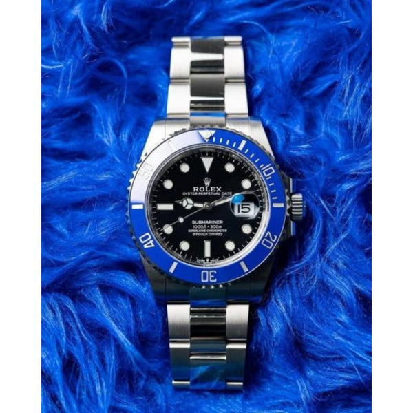 ROLLEX SUBMARINER SILVER BLUE BLACK AUTOMATIC HEAVY 473
