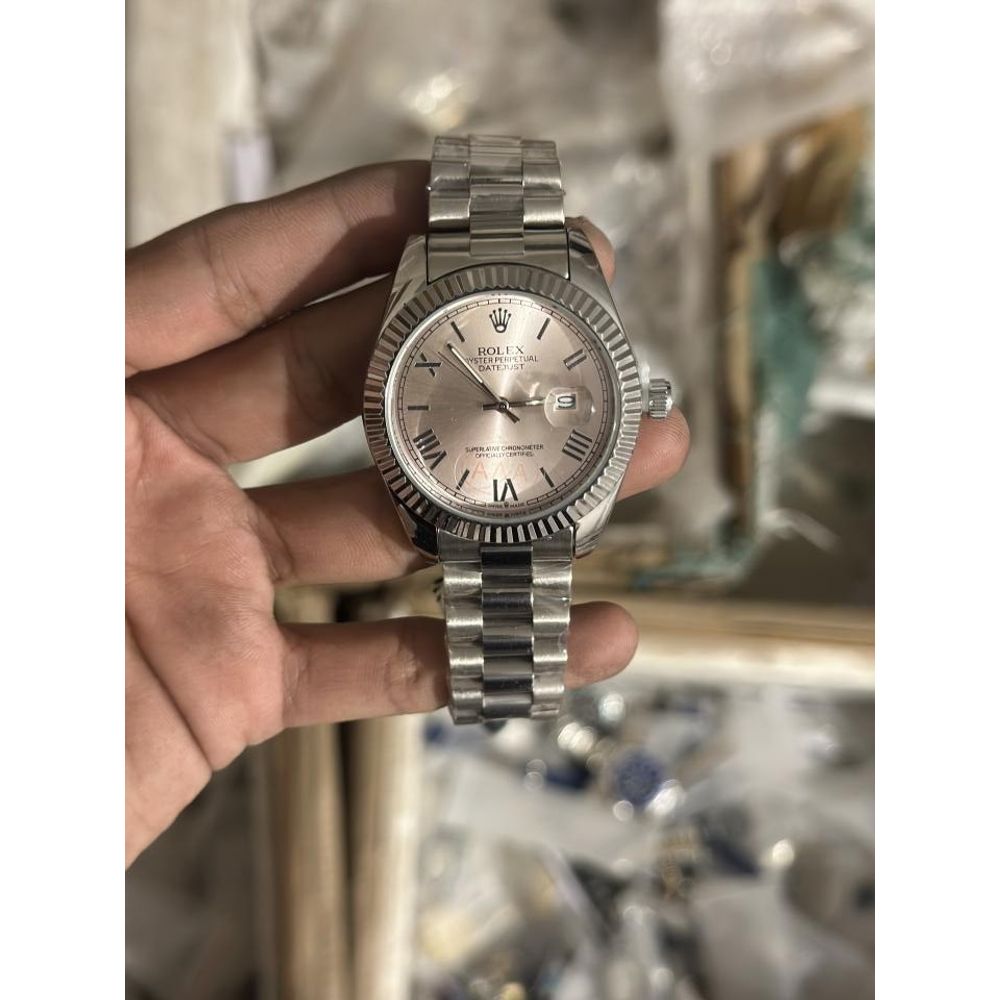 Rollex Datejust Pink Roman Dial
