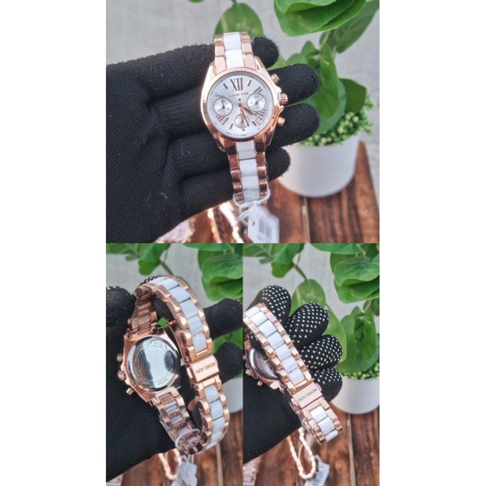 Micheal Kors Bradshaw Twotone White Dial AT433