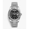 Rolee_x Oyster Perpetual Day Date Silver Black Dial
