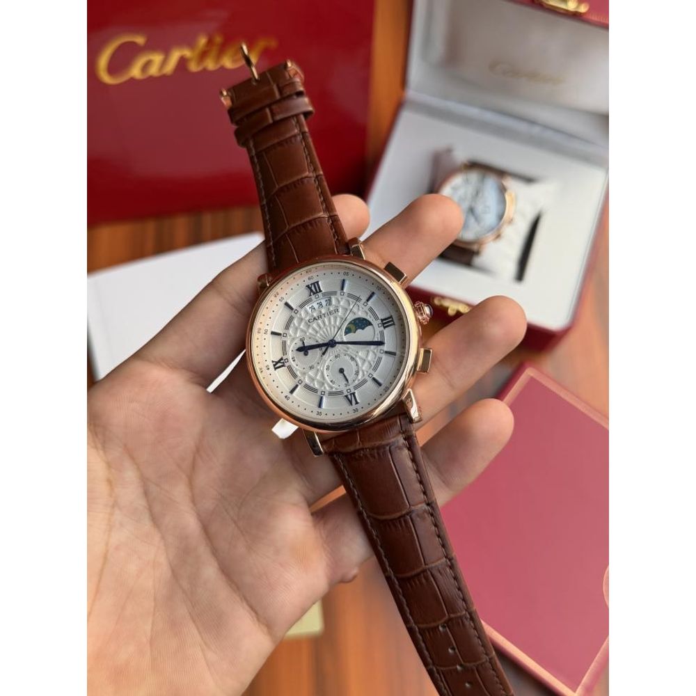 Cartiar Baloon Leather Chronograph Working
