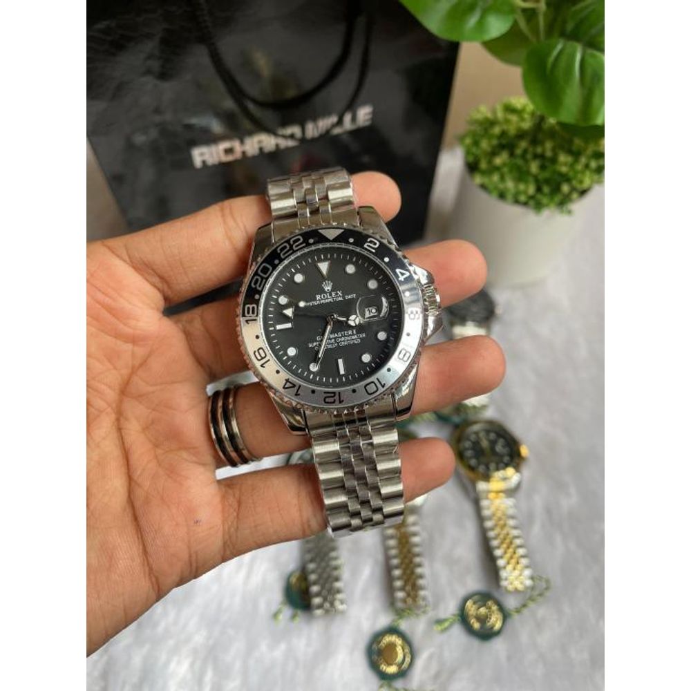 ROLLEX GMT MASTER 2 SILVER GREY BLACK DIAL AT462