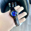 OAKLY MENS BLACK BLUE WATCH