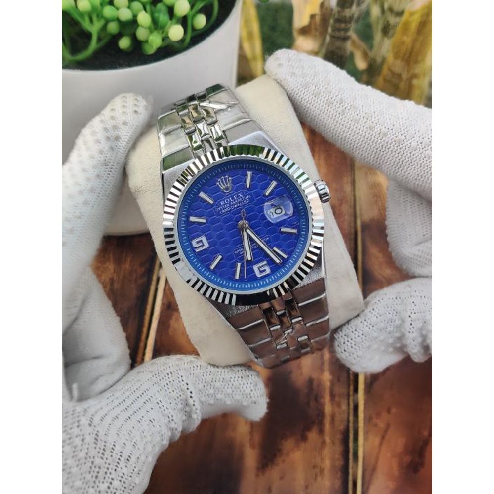 Rollex Land Dweller Silver Blue Dial AT418