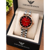 EMPHORIO ARRWA%! WOMEN TWO TONE RED DIAL AT347