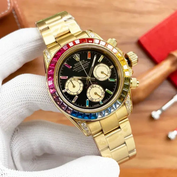 Rolee_x Oyster Perpetual Rainbow Gold