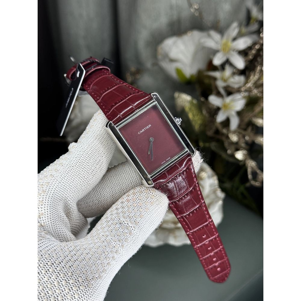 Cartie r Tank Burgundy Premium Quartz Watch
