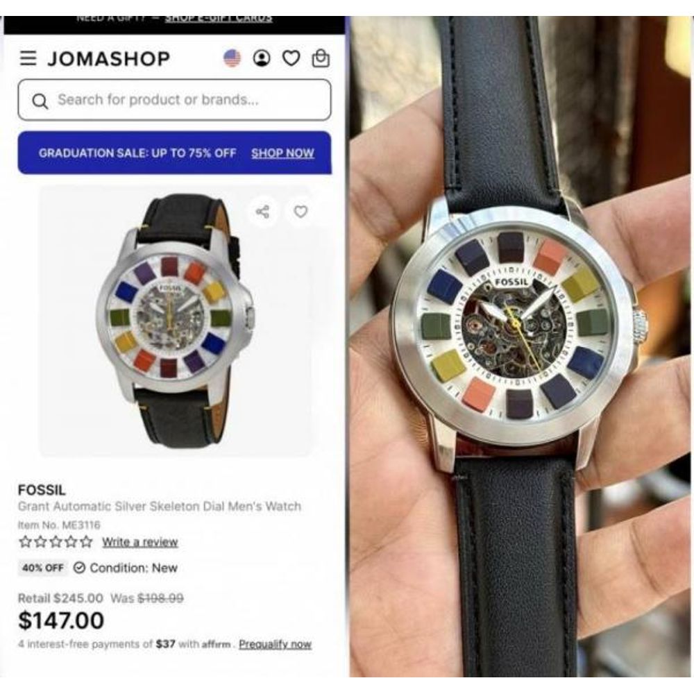 Fossi Grant Skeleton Multicolor Automatic