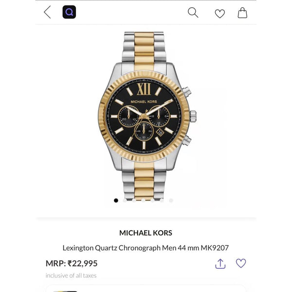 Michael Kor s Lexington Dual Tone Black Premium Chronograph Watch