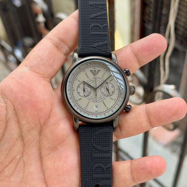 Emporio Arrwa%! Minimalist Chronograph Telemeter AR11634 black gray