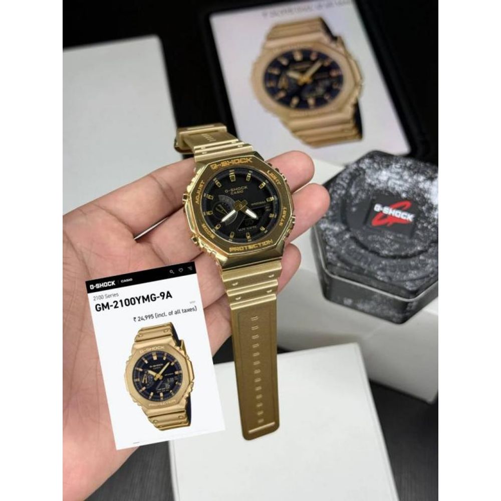 Casio g shock gm2100 gold black