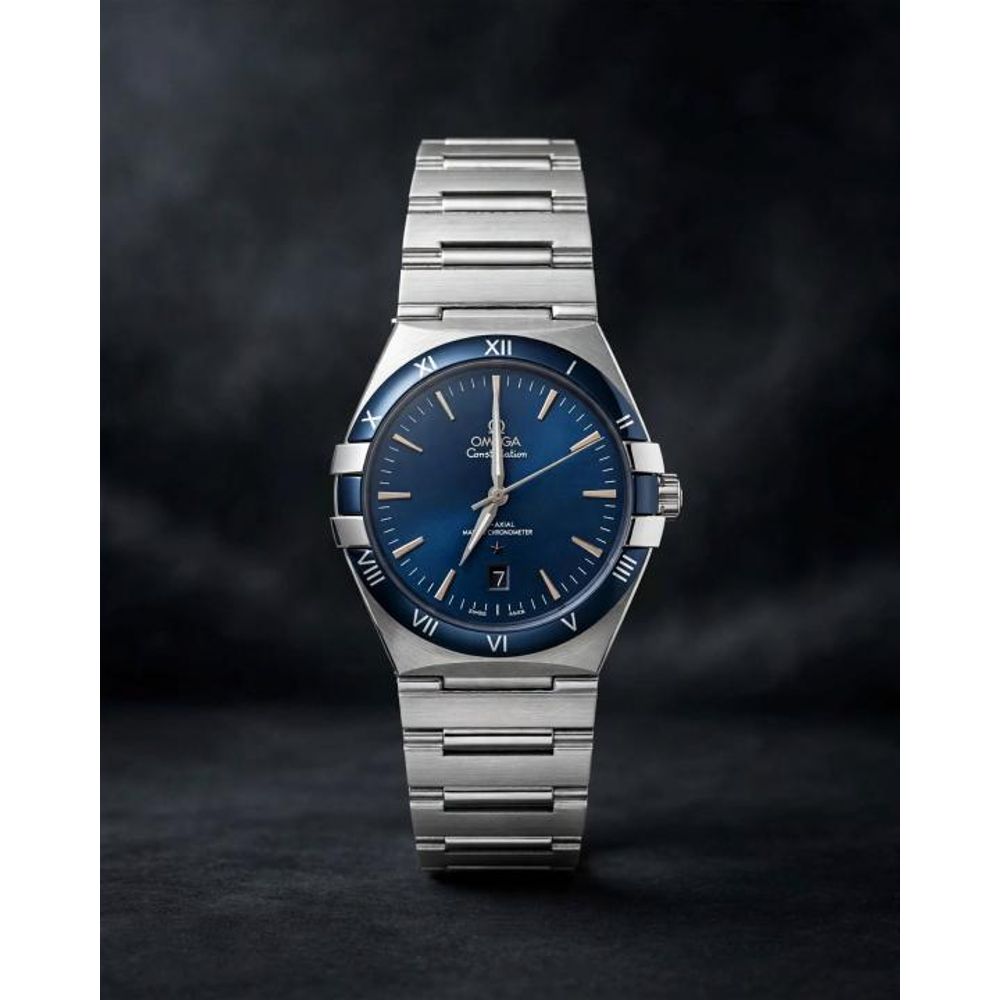 Omegha Constellation 41 mm Meteorite Watch silver Blue plan