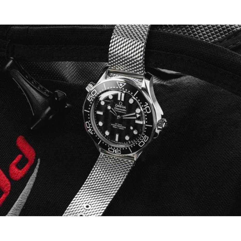 Omegg_a Seamaster Diver 300 Automatic silver Black white niddle