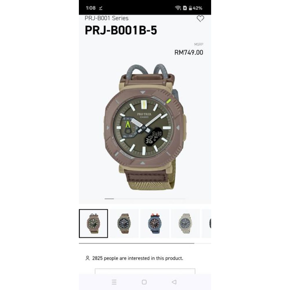 Casio Pro Trek PRJ-B001B-2 full green