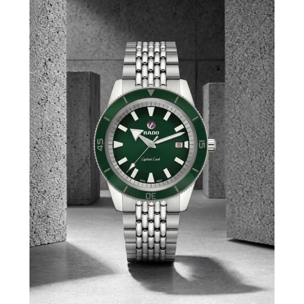 Raddo Captain Cook Automatic watch silver green
