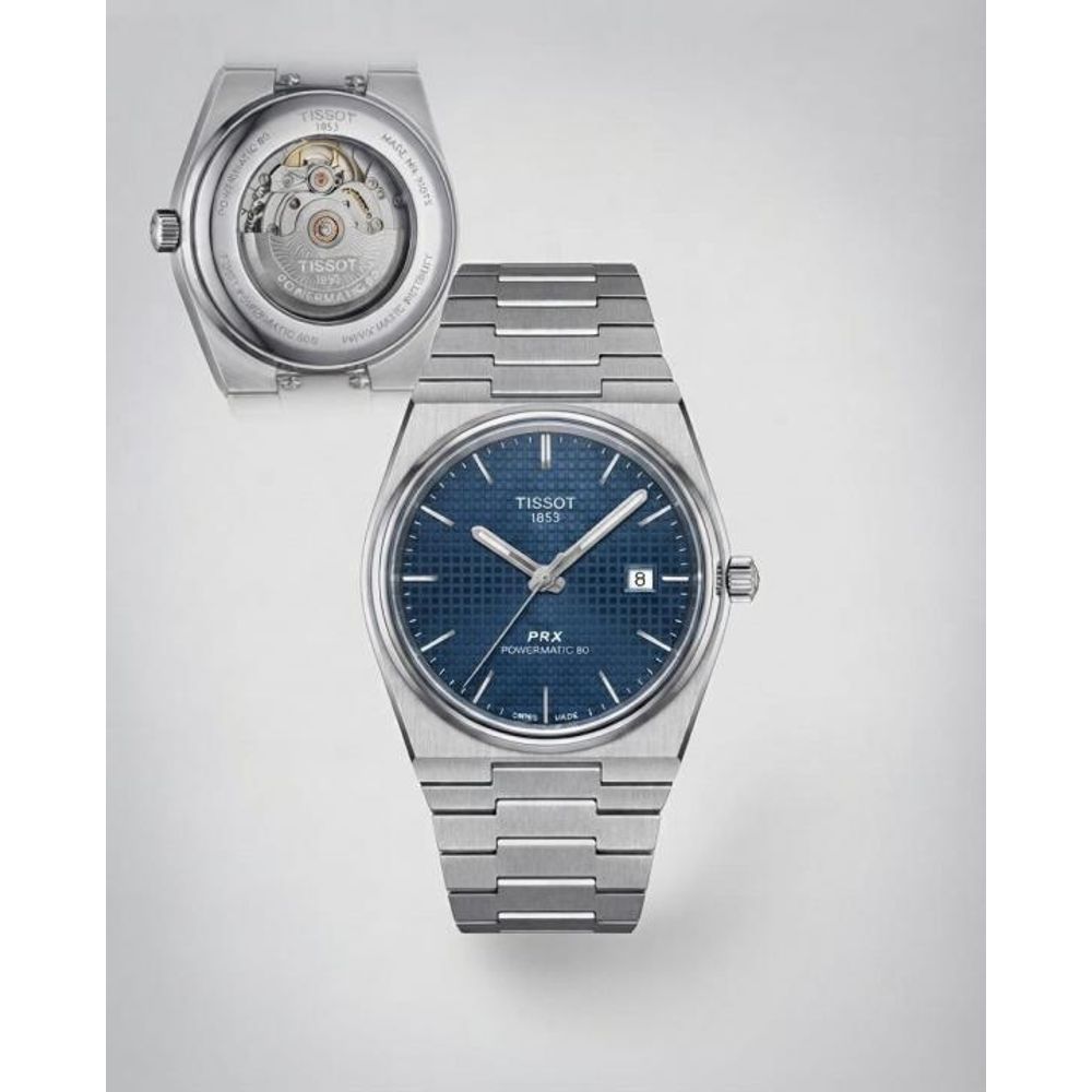 Tissoo_t 1853 Prx Automatic Top Quality  silver dark blue