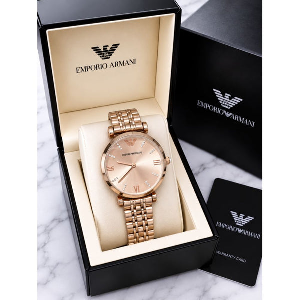 EMPORIO ArrWa%! WOMEN COPPER PINK DIAL AT347