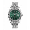Rolee_x Oyster Perpetual Date Just Silver Green Dial
